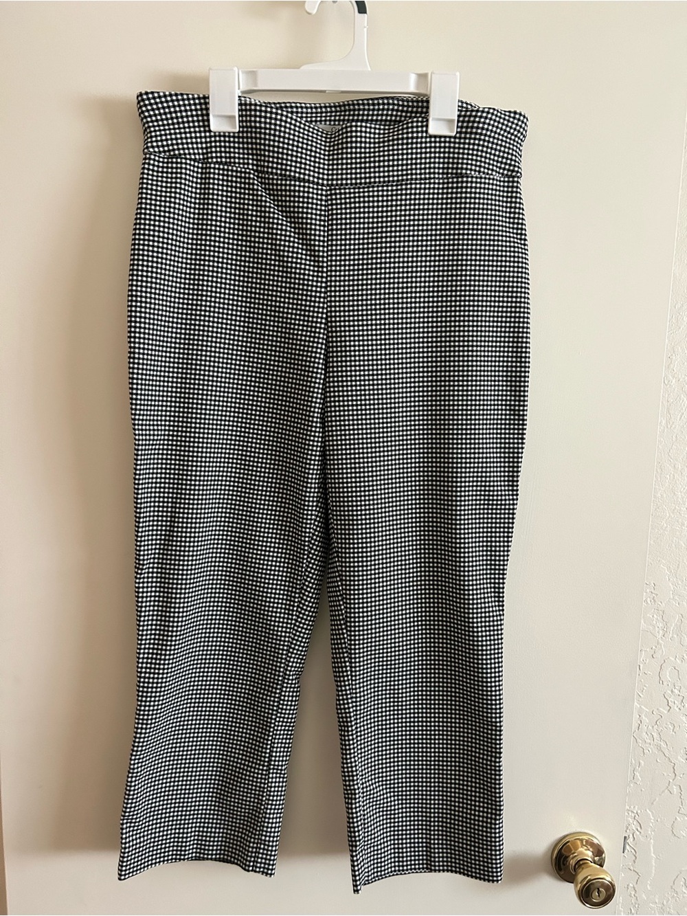 croft & barrow Black and White Gingham capri Pants women's 12